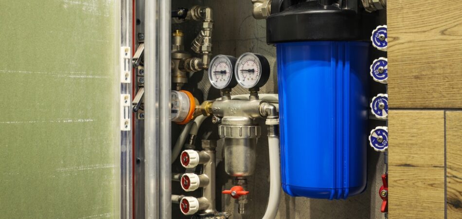 Home,water,filtration,plant,close Up.,view,through,the,open,hatch